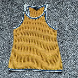 Rag & Bone Mustard Crochet Back Open Tank Top